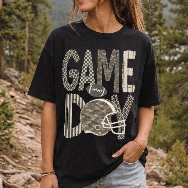 Camo Game Day Helmet T-Shirt for All Fans