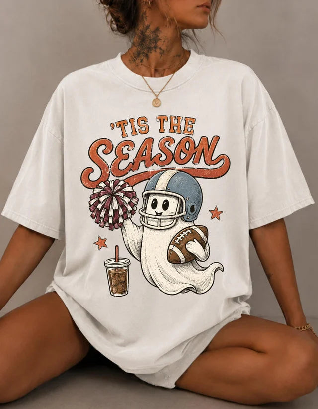 'Tis The Season Ghost Football T-Shirt for All Fans