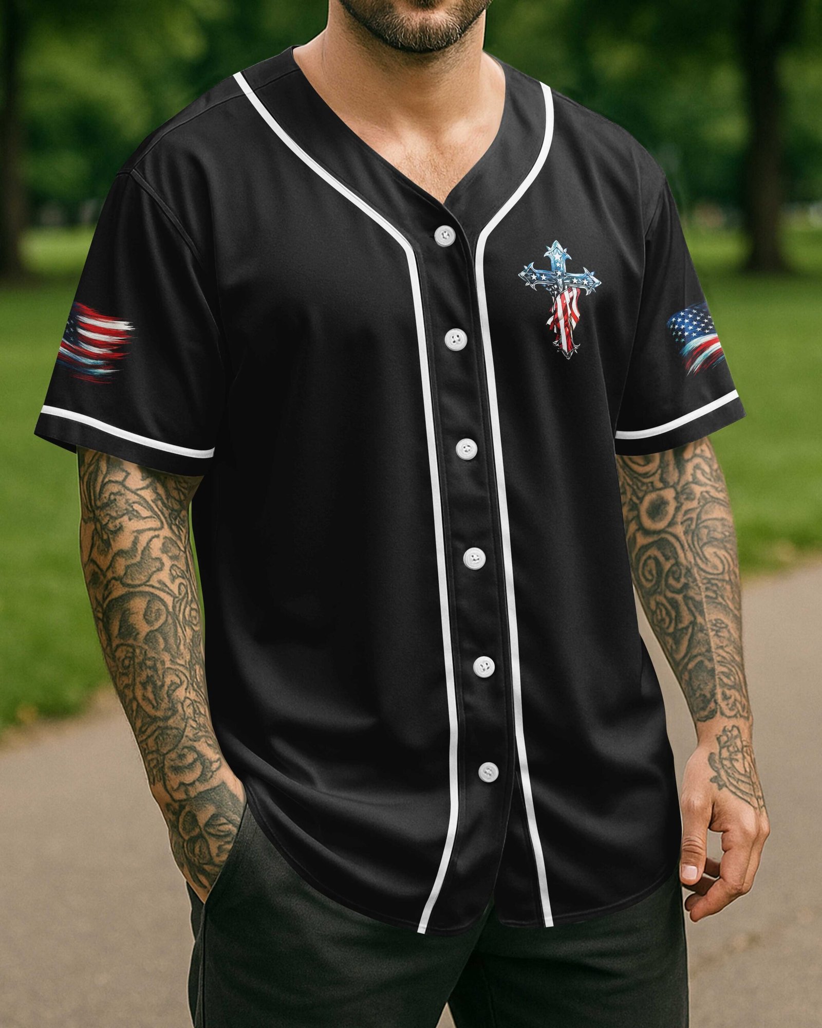A Heart Anchored In Faith All Over Print Jersey - Image 2