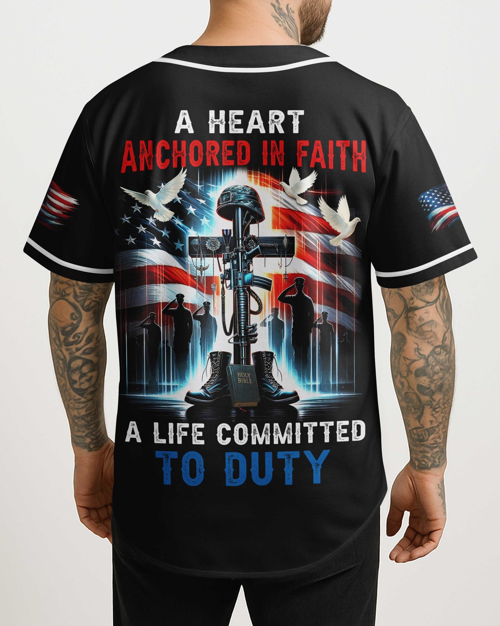 A Heart Anchored In Faith All Over Print Jersey - Image 3
