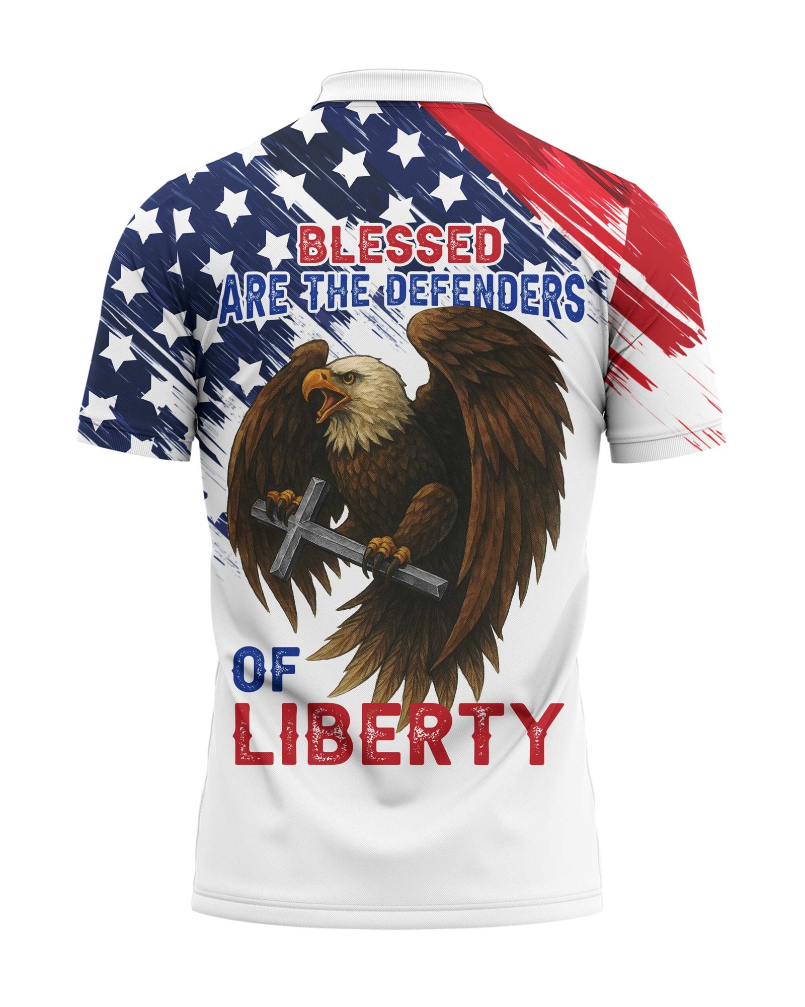 Blessed Are The Defenders Of Liberty All Over Print Polo - Image 6