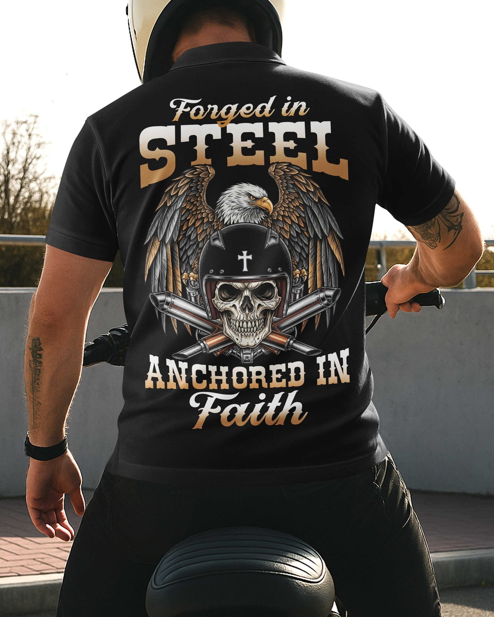 Forged In Steel Anchored In Faith Polo - Image 8