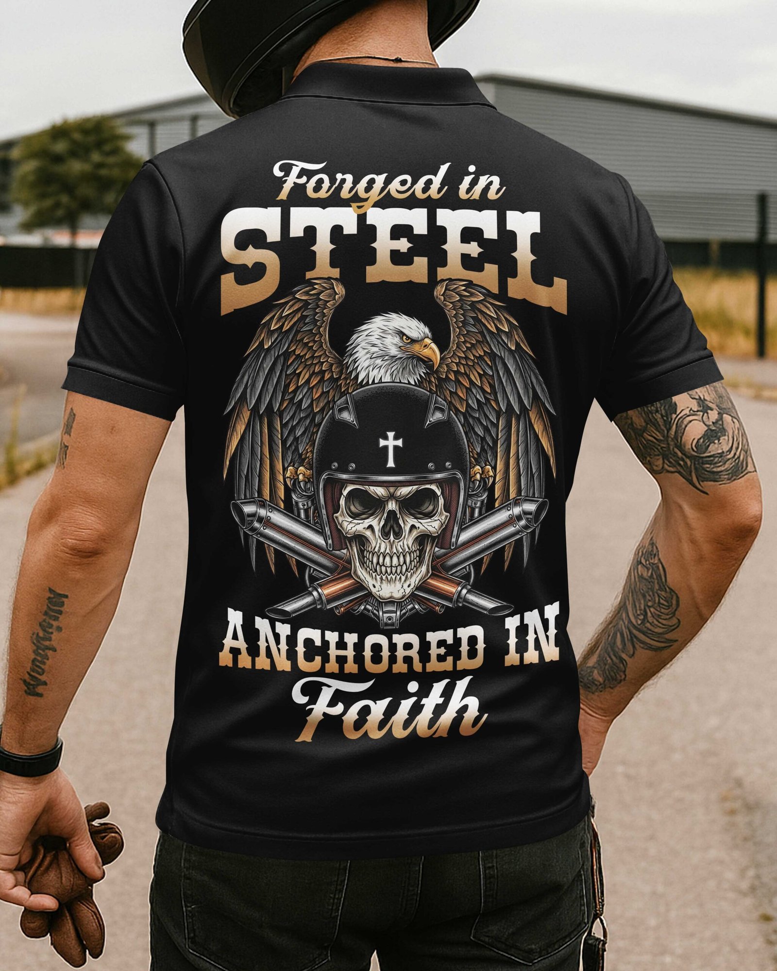 Forged In Steel Anchored In Faith Polo - Image 6