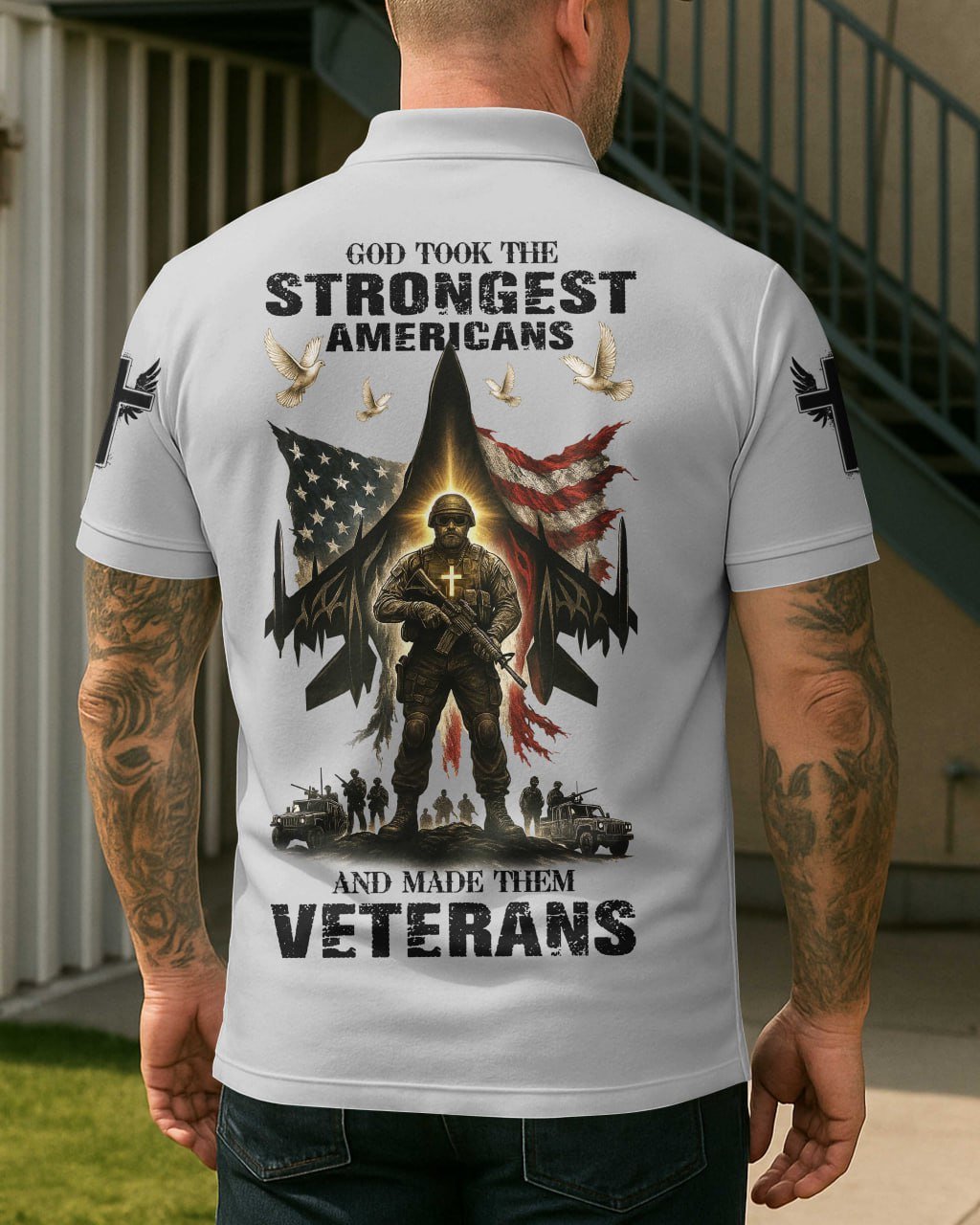 God Took The Strongest Americans Polo - Image 6