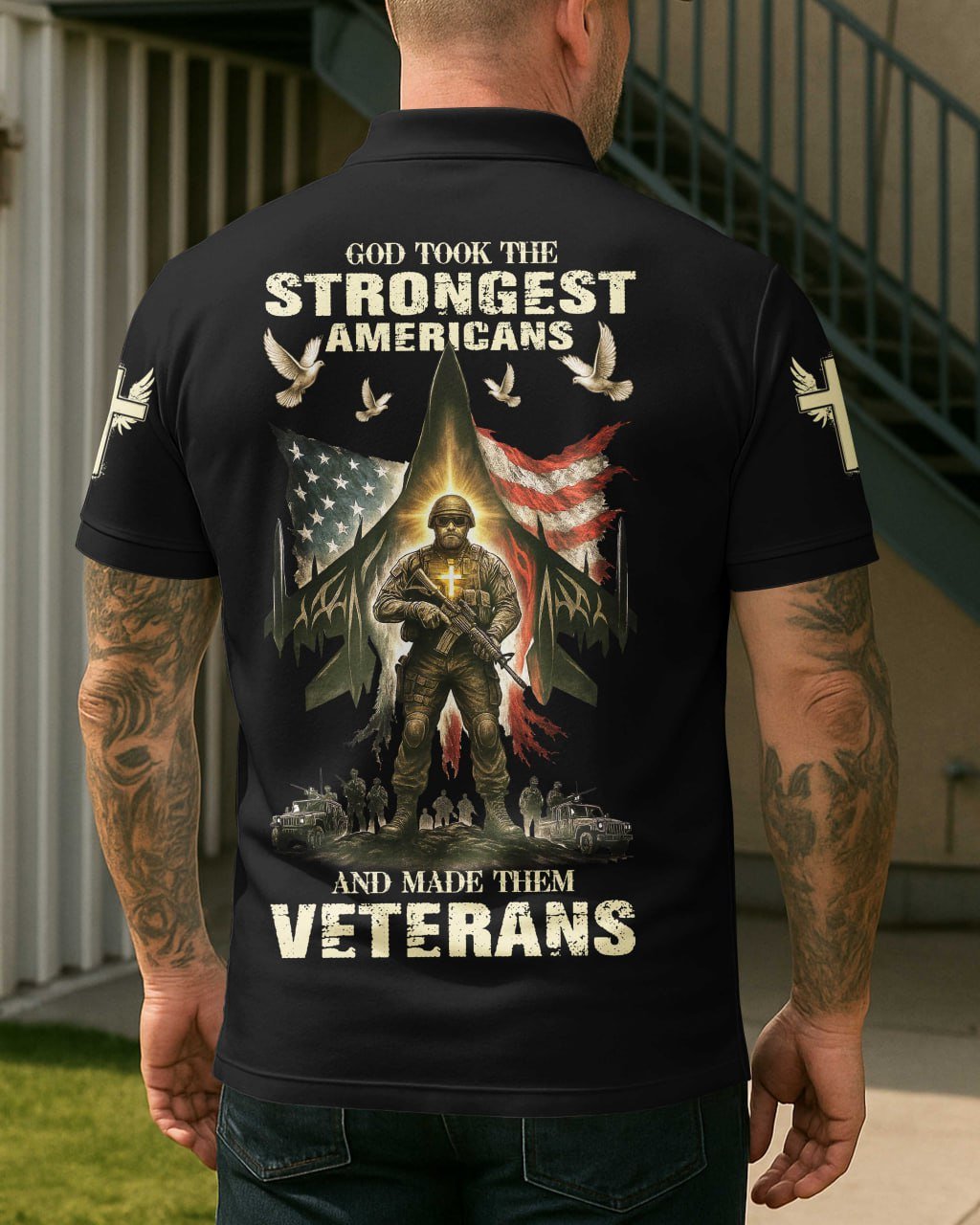 God Took The Strongest Americans Polo - Image 18