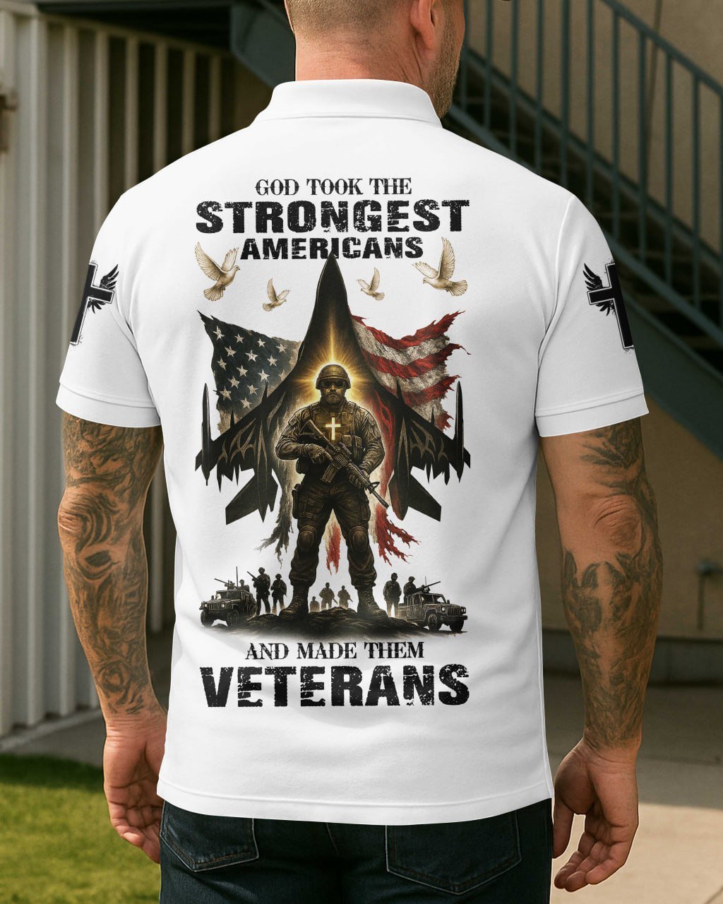 God Took The Strongest Americans Polo - Image 9