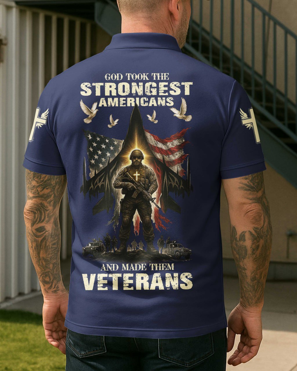 God Took The Strongest Americans Polo - Image 15
