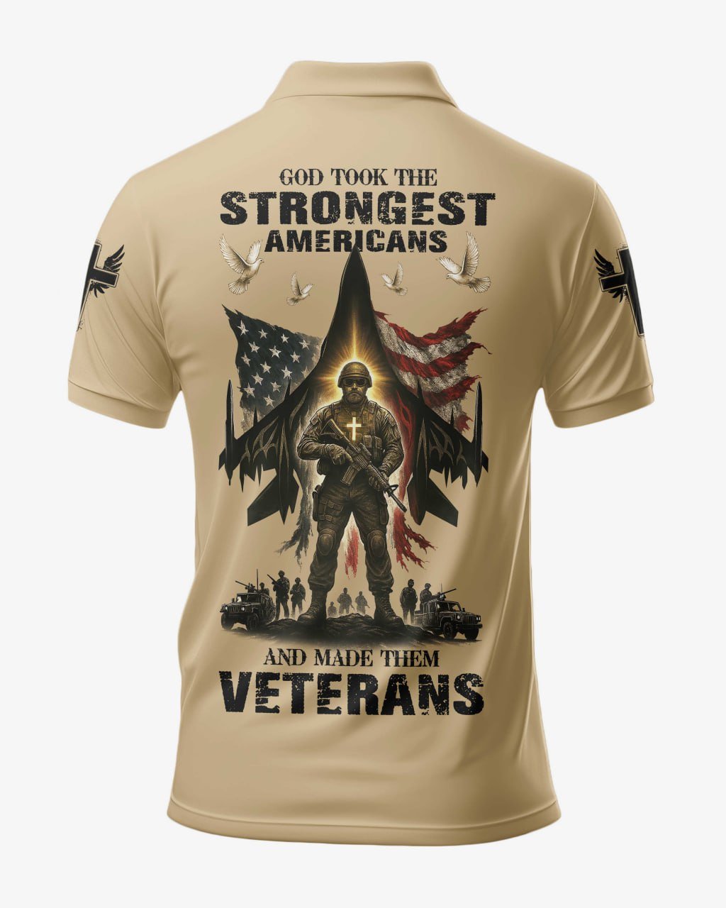 God Took The Strongest Americans Polo - Image 4