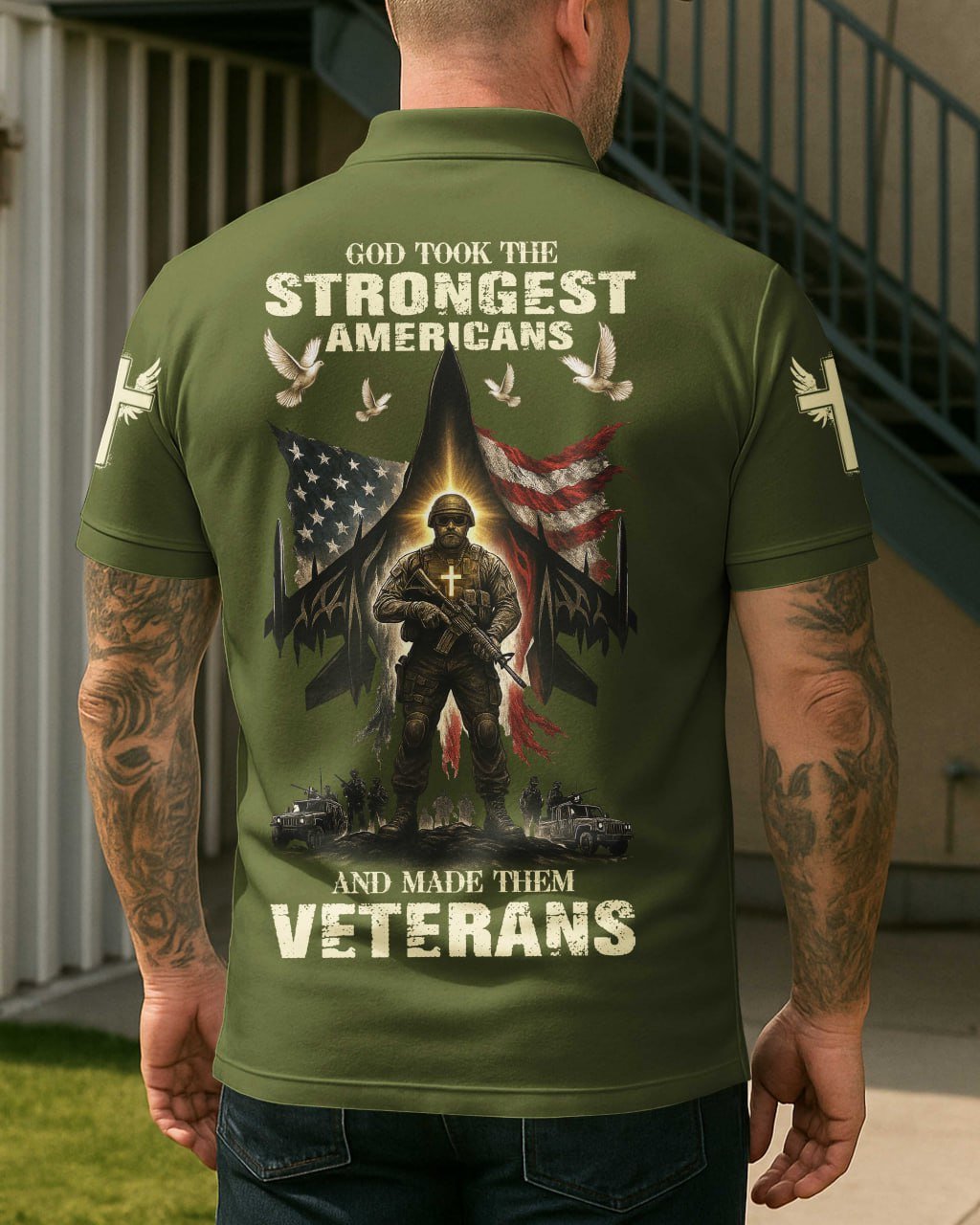 God Took The Strongest Americans Polo - Image 12