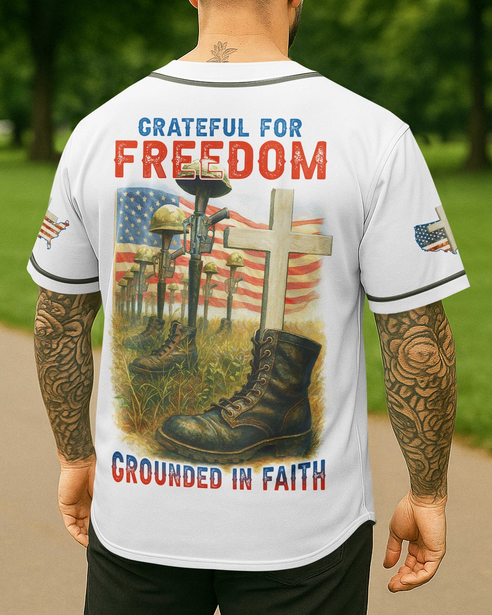 Grateful For Freedom All Over Print Jersey - Image 3