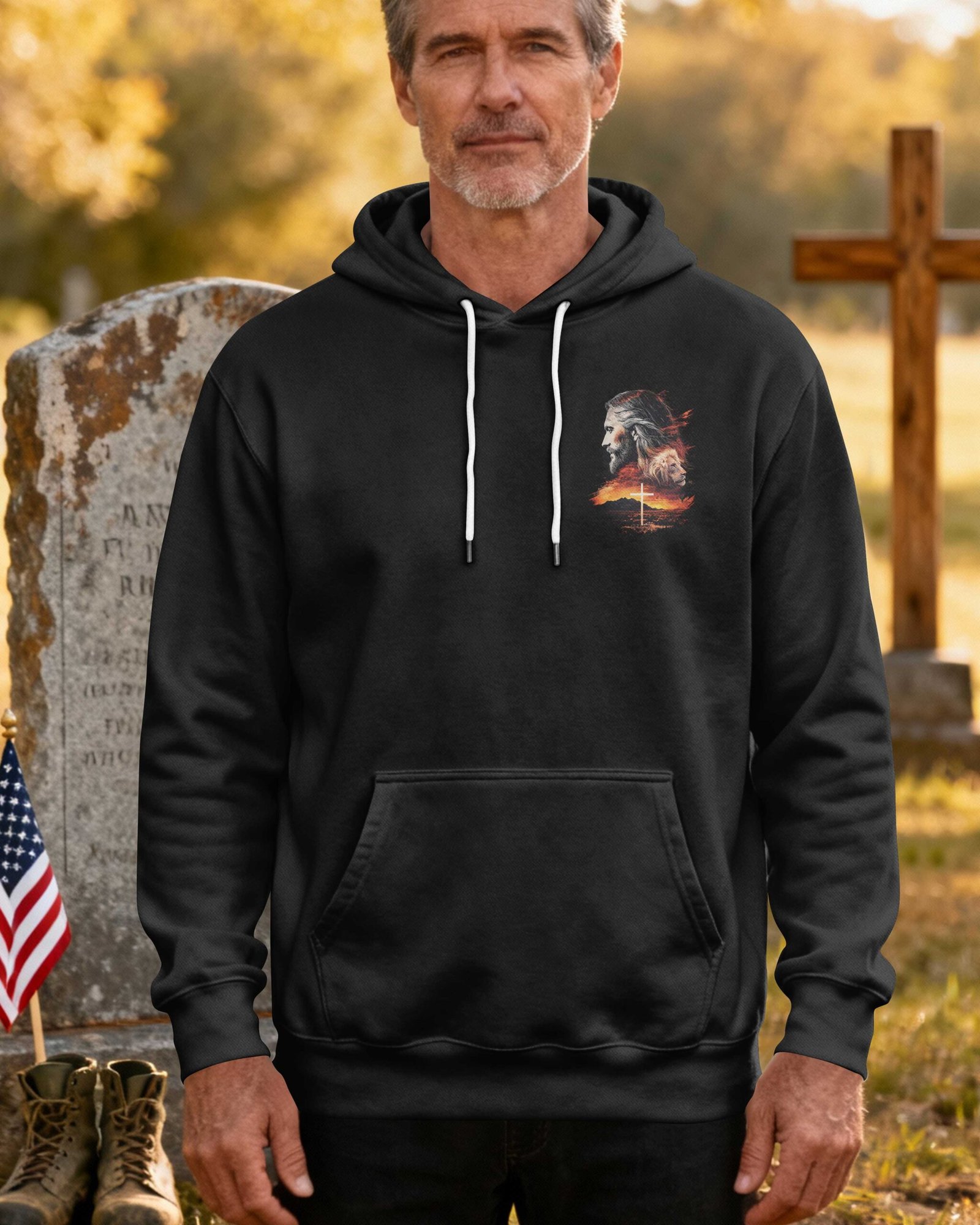 He Carried The Cross Not Because He Was Weak But Because True Strength Knows When To Sacrifice Hoodie - Image 2