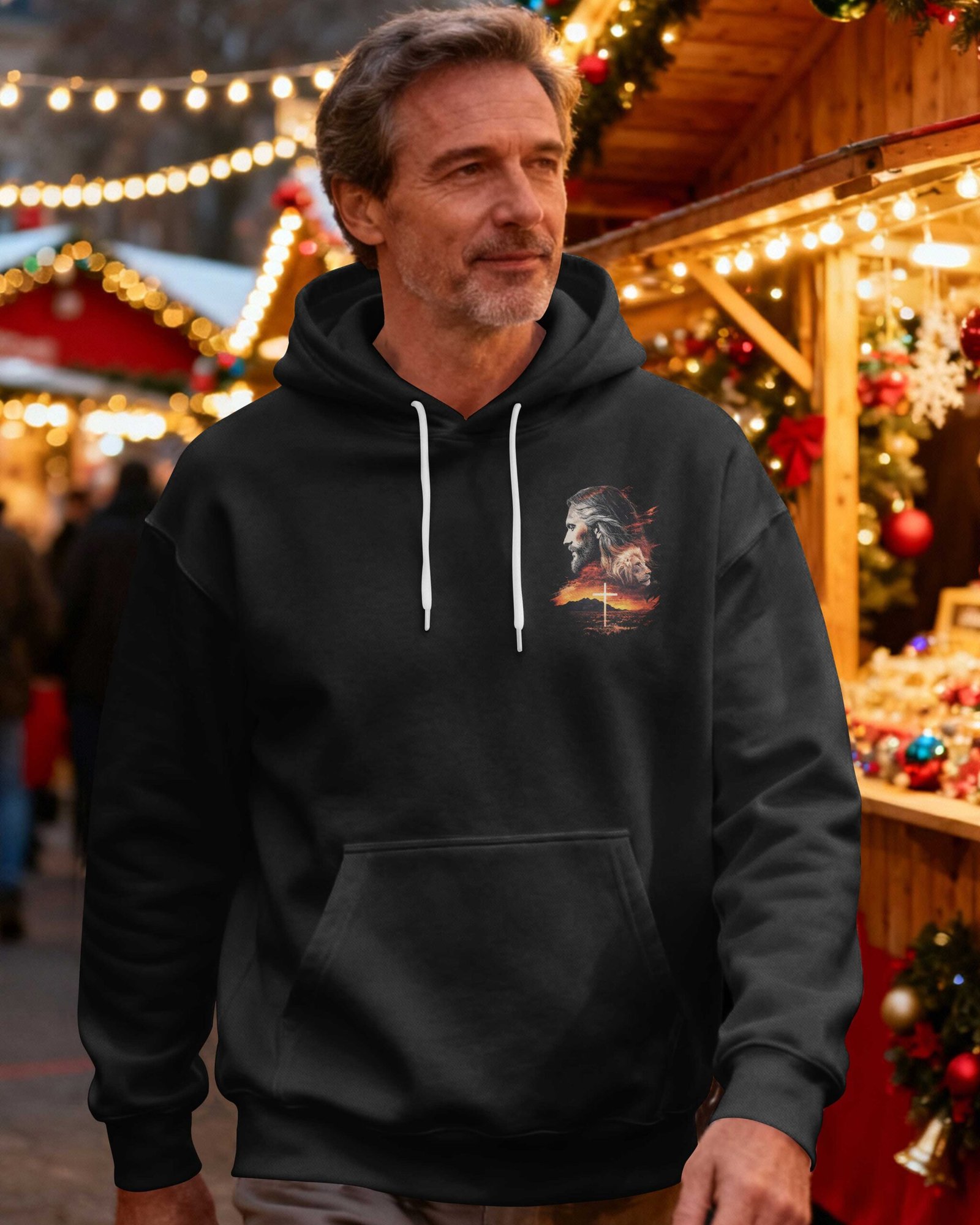 He Carried The Cross Not Because He Was Weak But Because True Strength Knows When To Sacrifice Hoodie - Image 5
