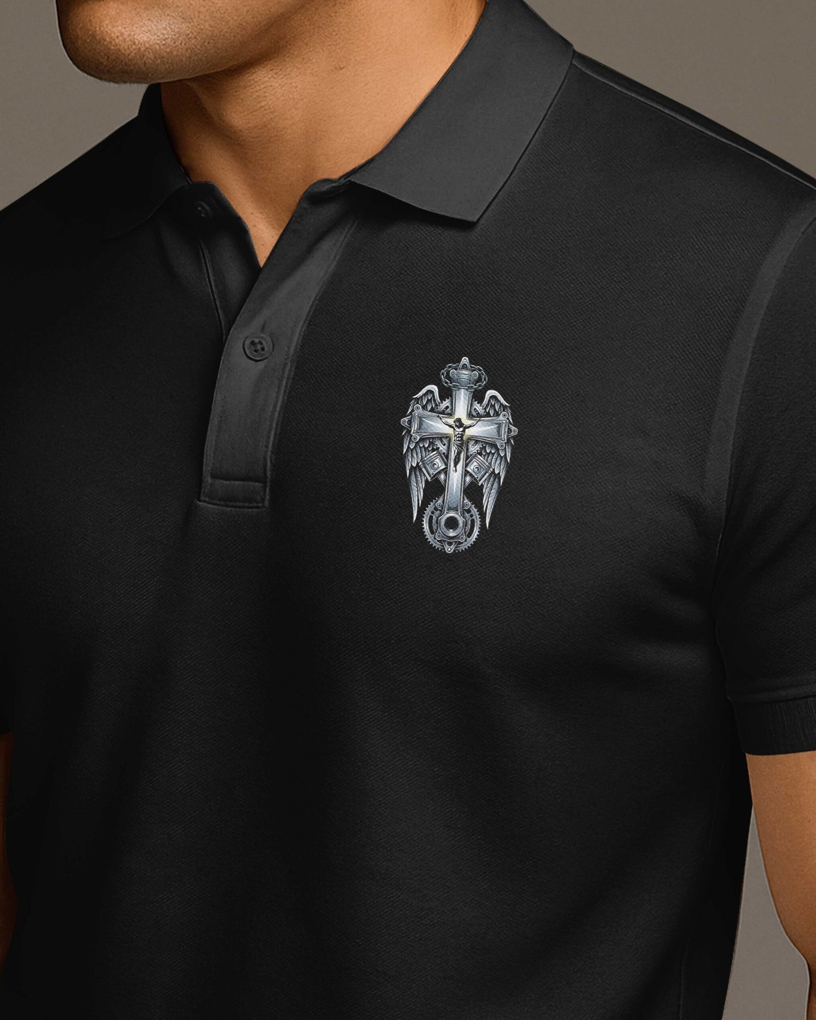 I Am A Simple Man I Like Motorcycles And Believe In Jesus Polo - Image 10