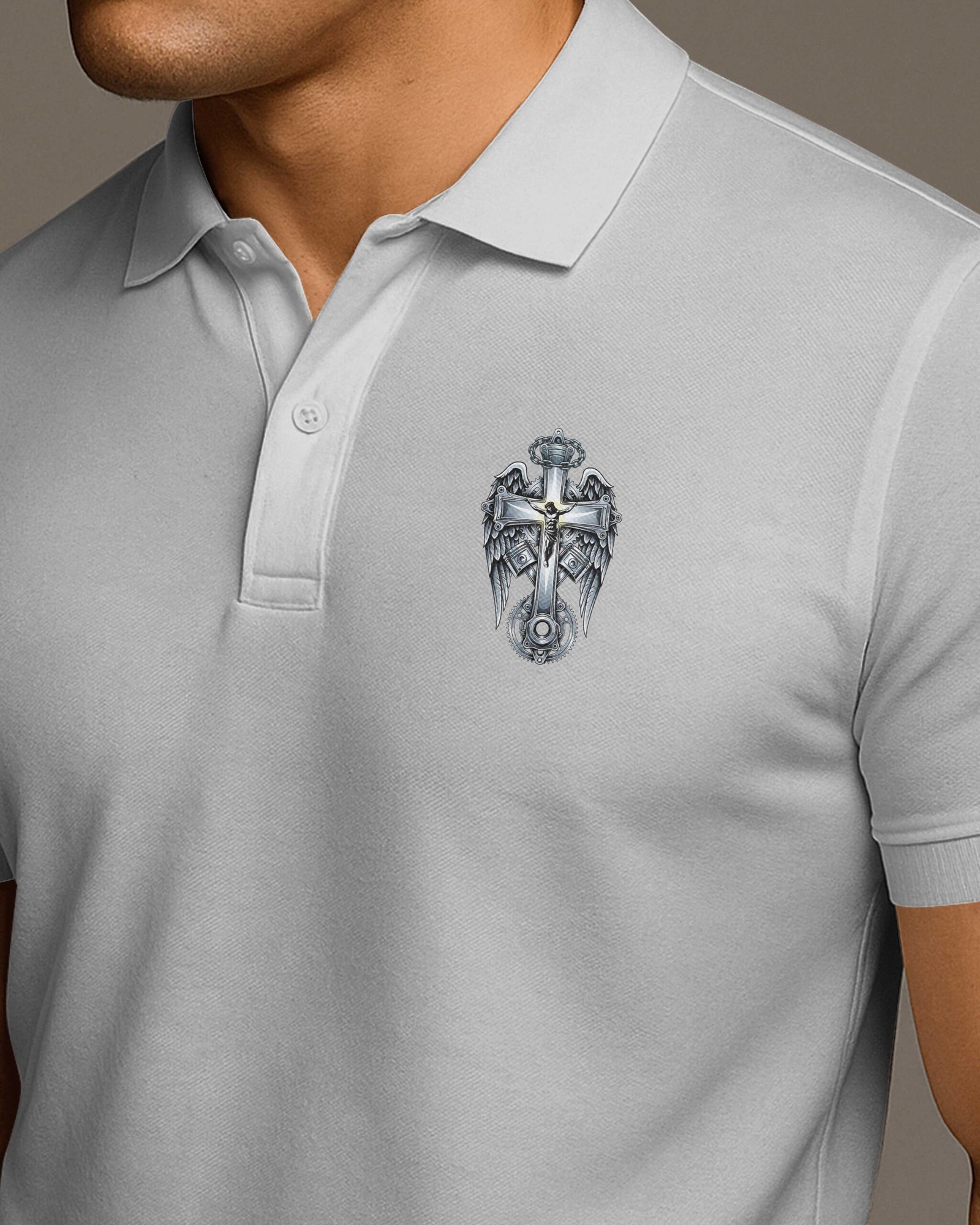 I Am A Simple Man I Like Motorcycles And Believe In Jesus Polo - Image 20