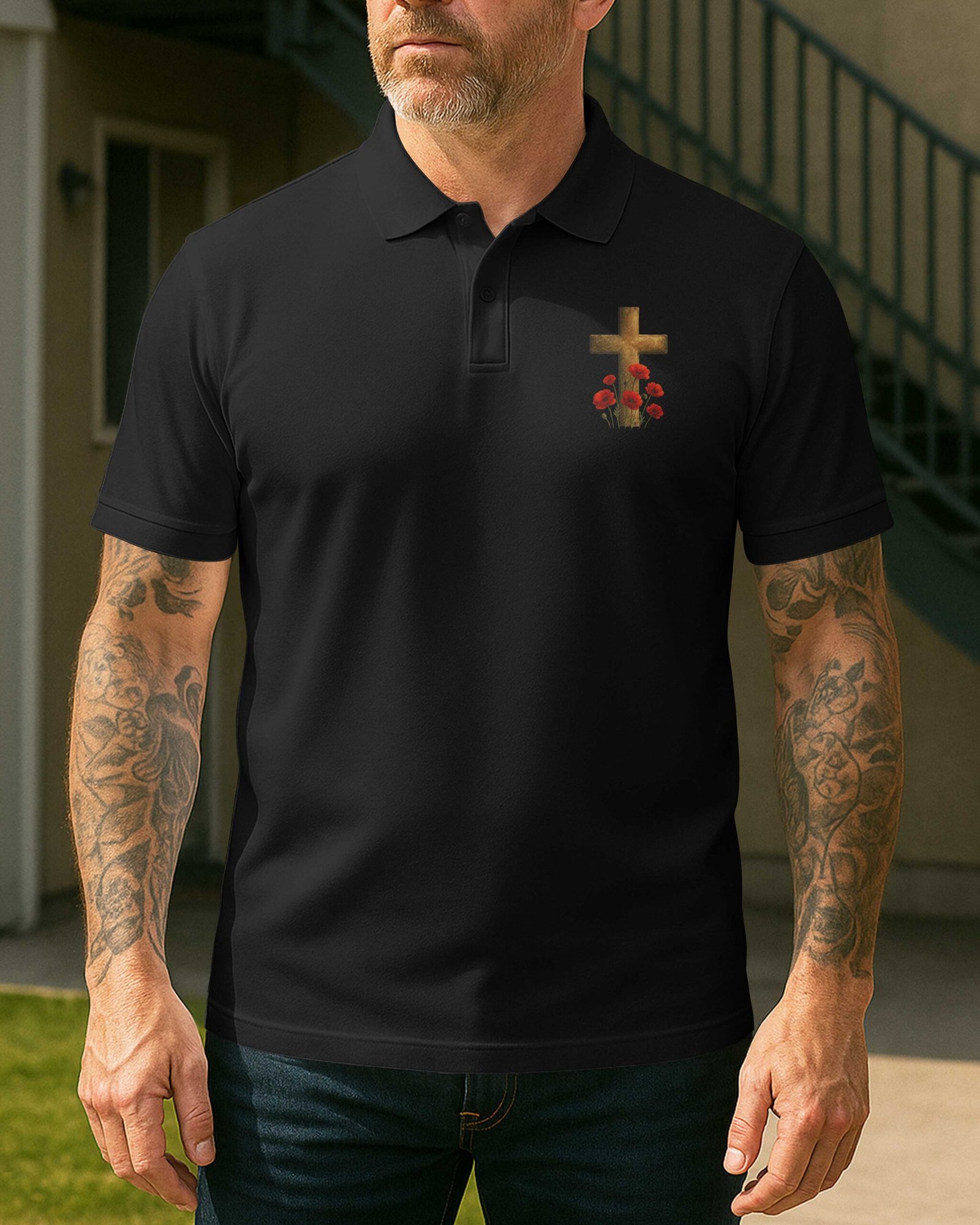 I Knelt To Pray All Over Print Polo - Image 2