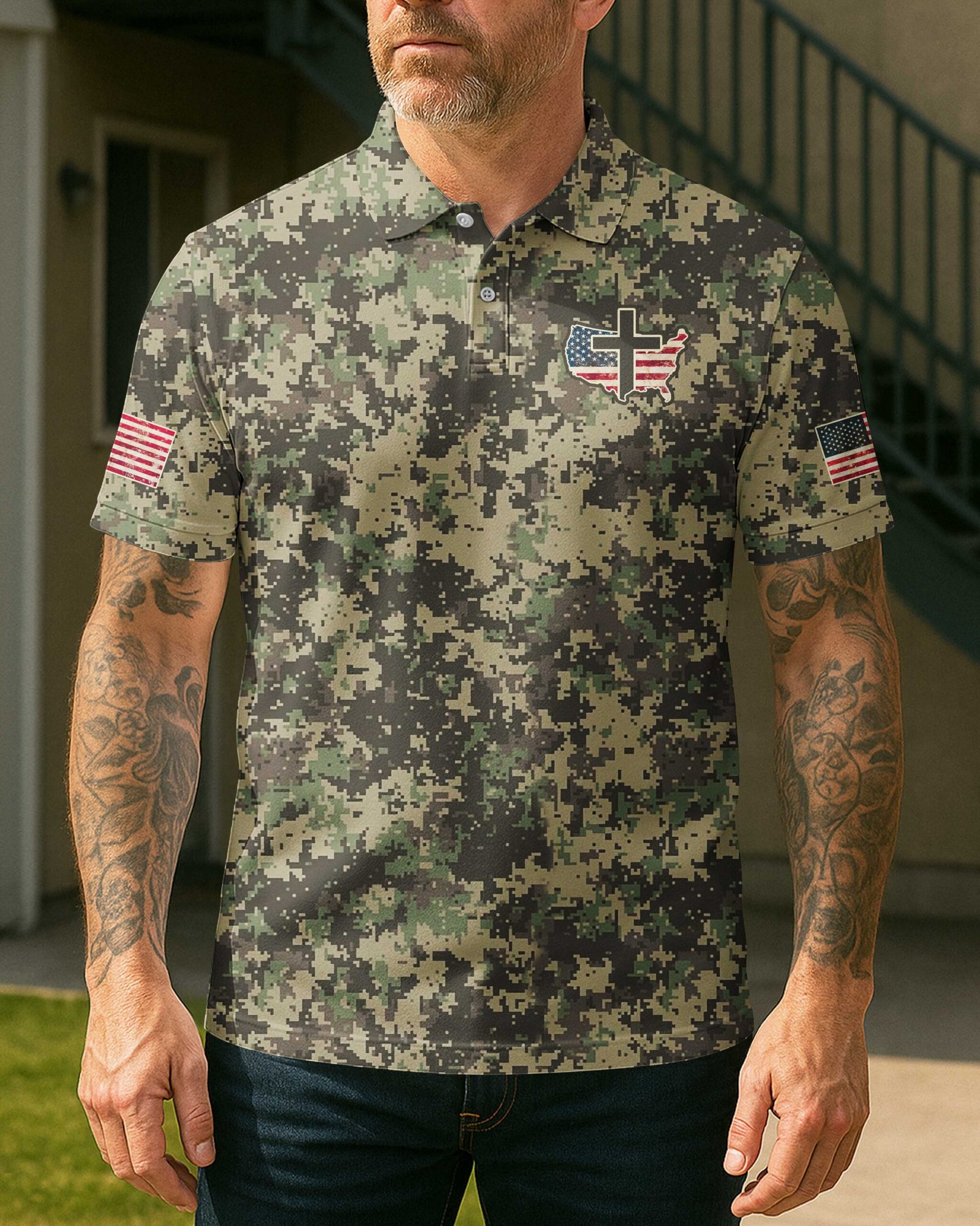 No Weapon Formed Shall Prosper All Over Print Polo - Image 2