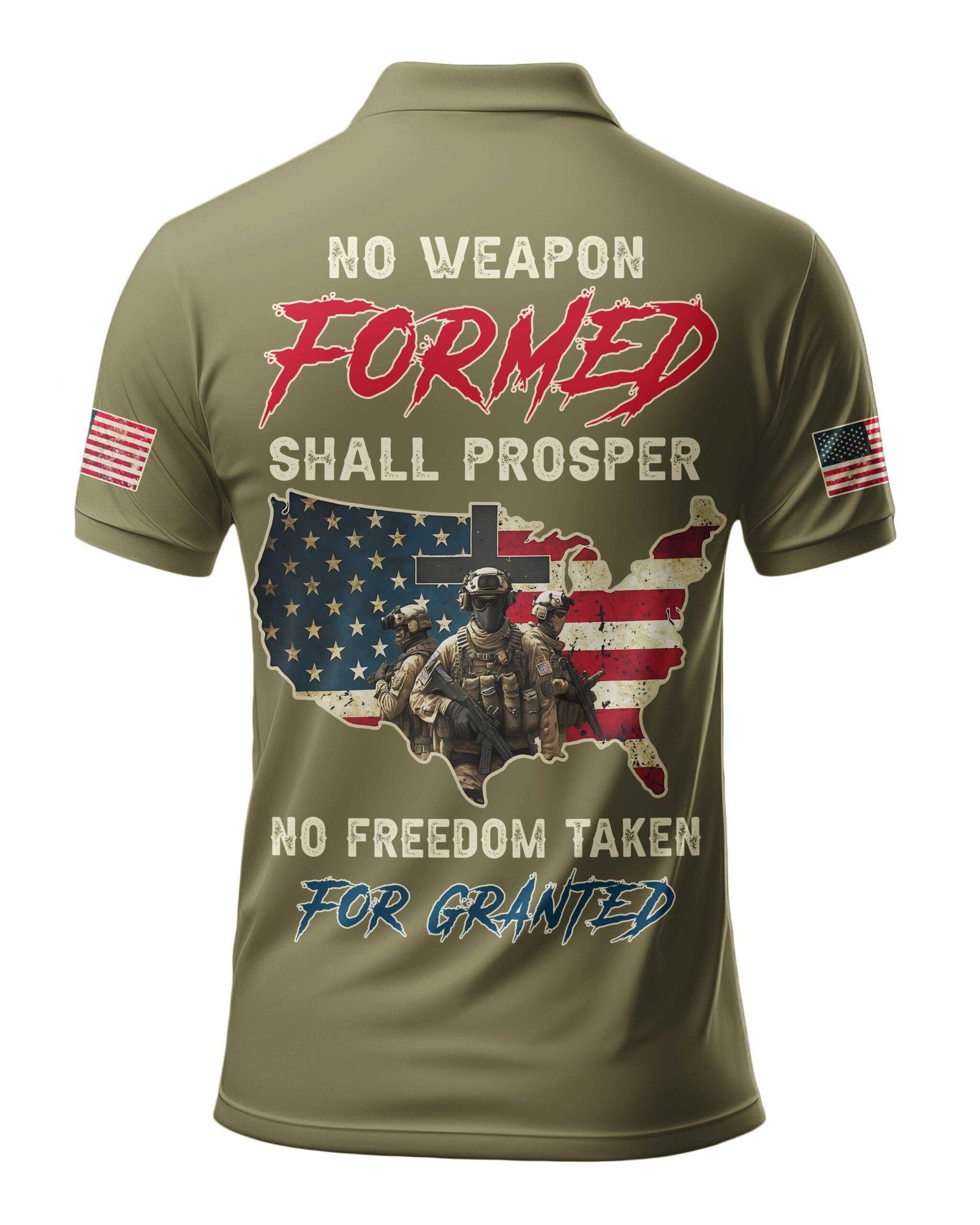 No Weapon Formed Shall Prosper All Over Print Polo - Image 17