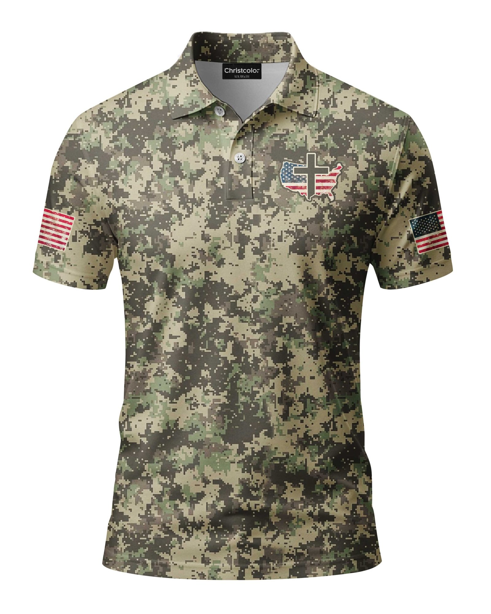 No Weapon Formed Shall Prosper All Over Print Polo - Image 6