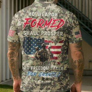 No Weapon Formed Shall Prosper All Over Print Polo