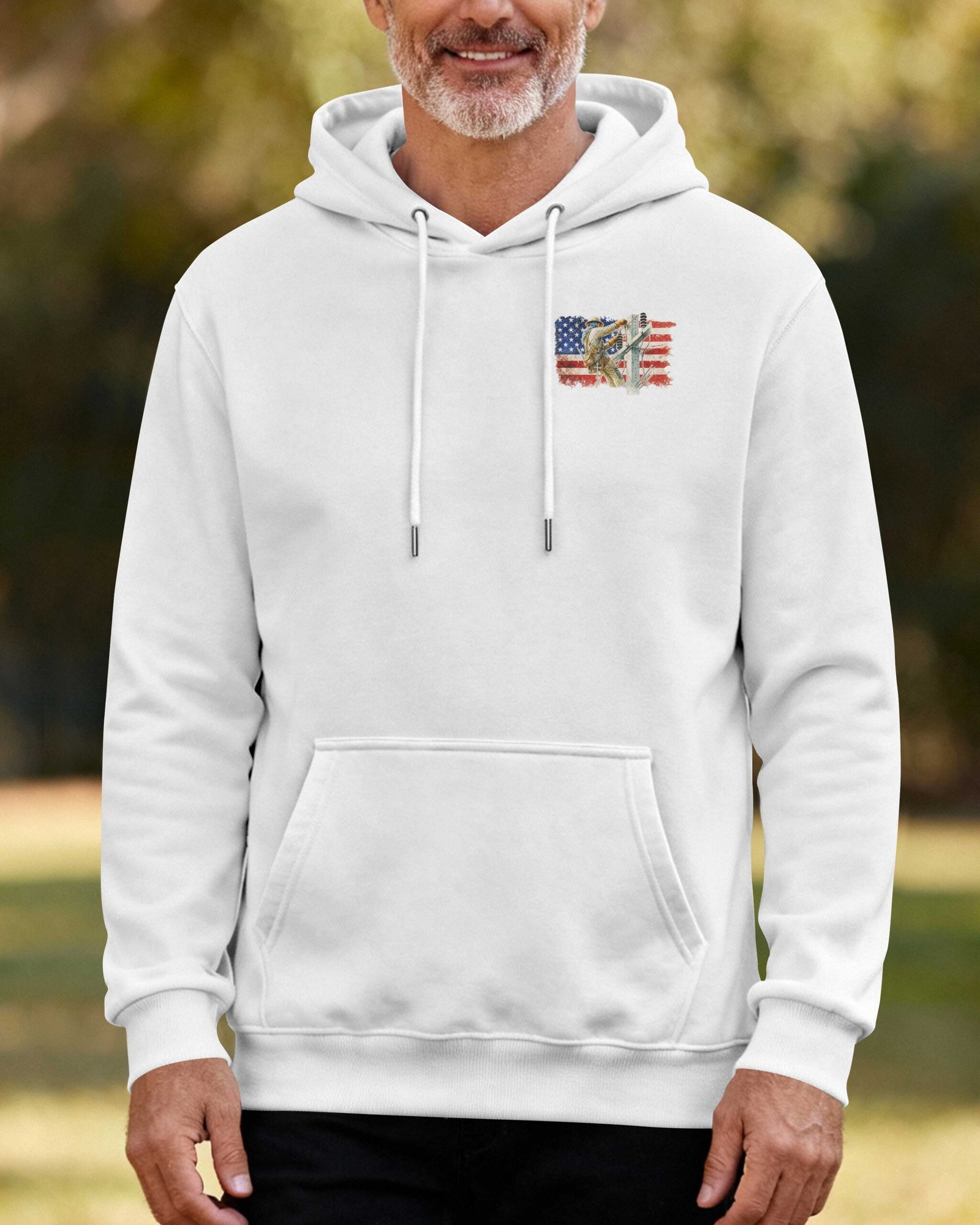 Retired Lineman Built By Grit Blessed By God Hoodie - Image 2
