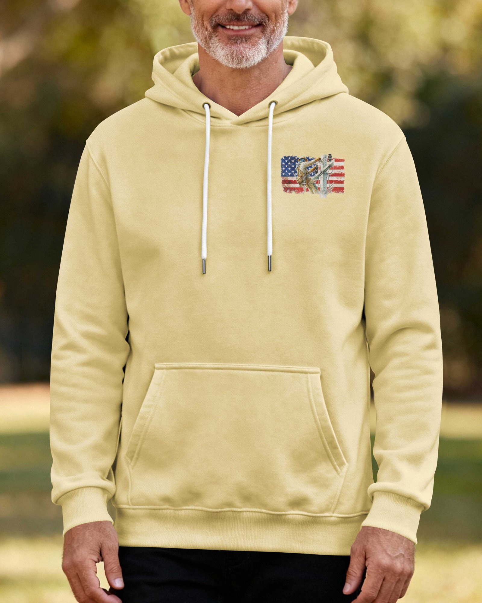 Retired Lineman Built By Grit Blessed By God Hoodie - Image 4