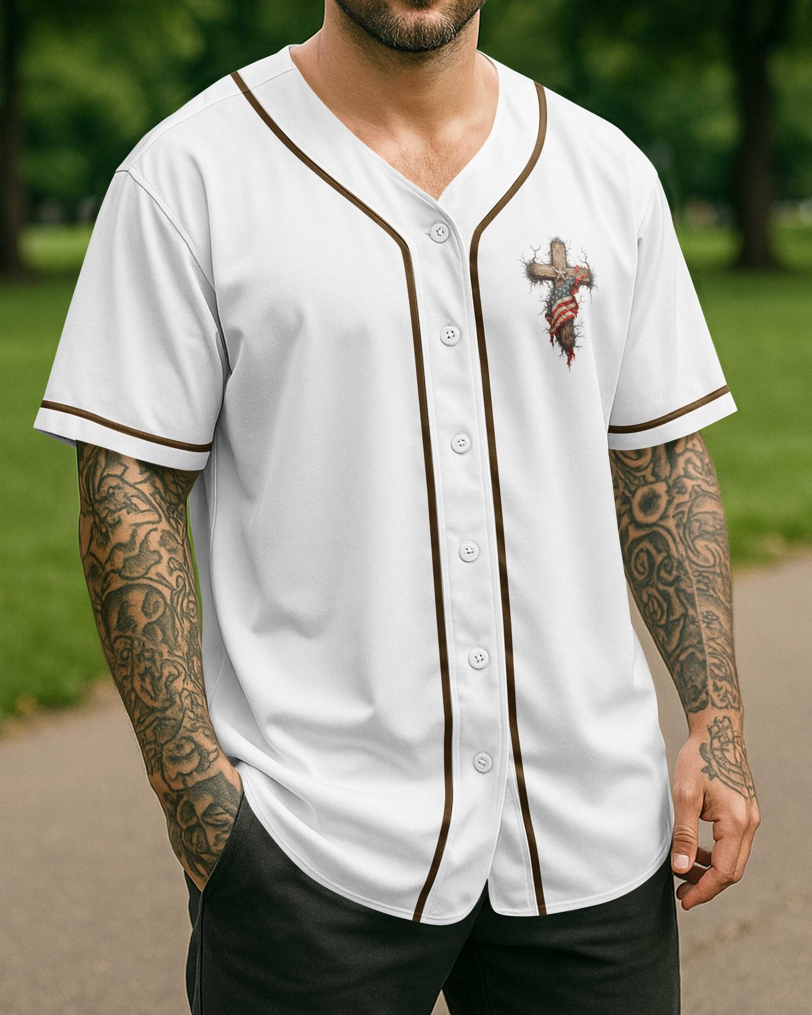 Soldier Of Faith Rooted In Christ All Over Print Jersey - Image 2