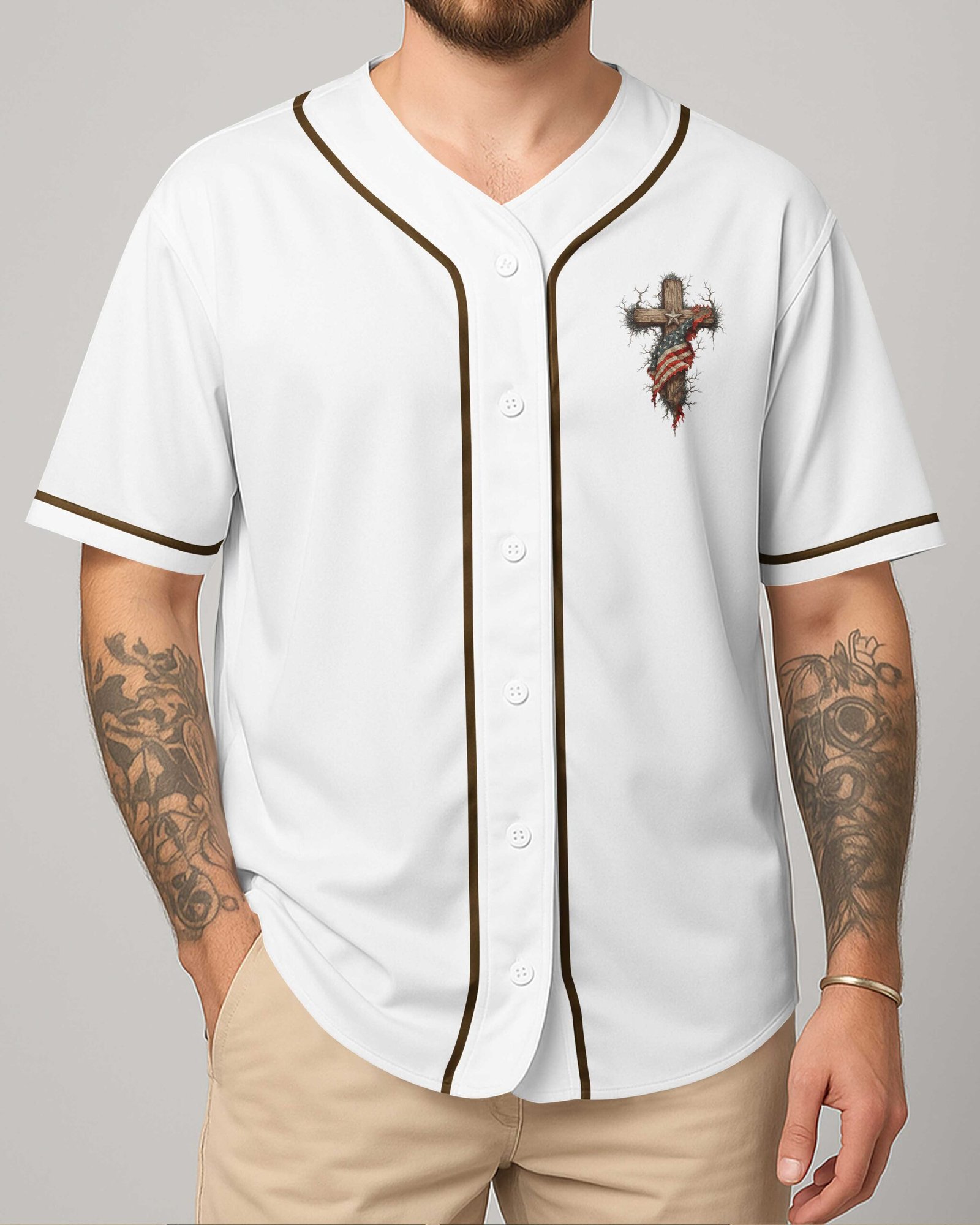 Soldier Of Faith Rooted In Christ All Over Print Jersey - Image 4