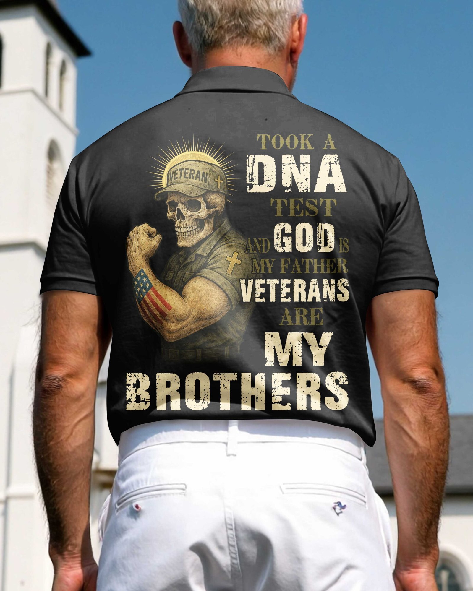 Took A Dna Test And God Is My Father Veterans Are My Brothers All Over Print Polo - Image 4