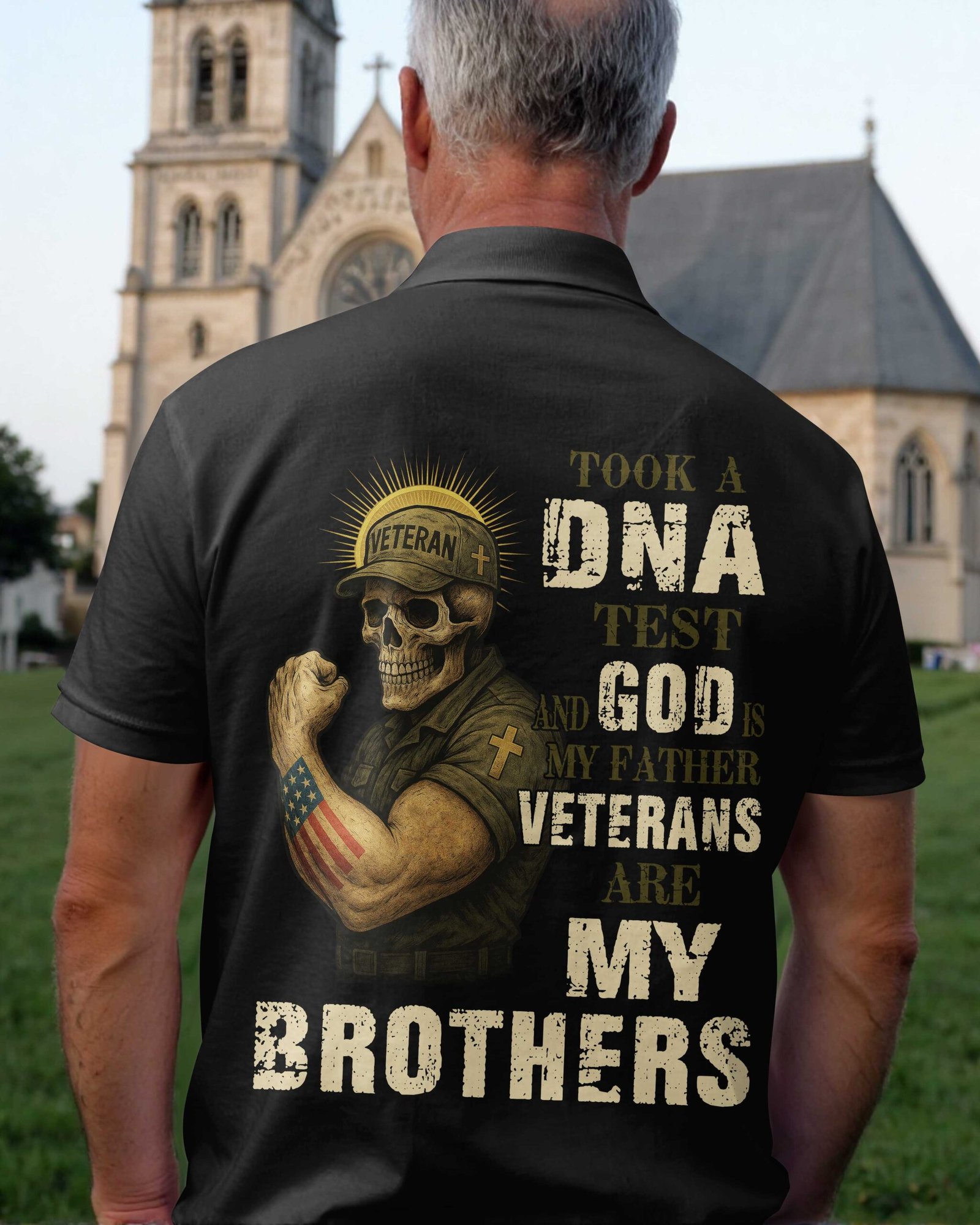 Took A Dna Test And God Is My Father Veterans Are My Brothers All Over Print Polo - Image 5