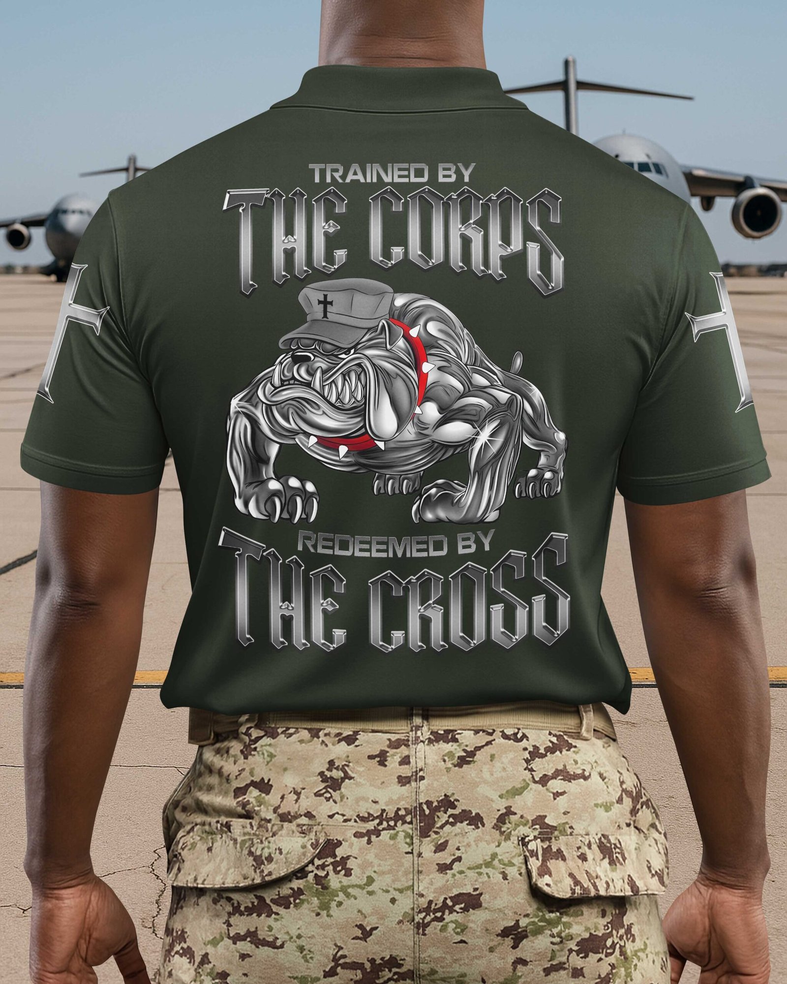 Trained By The Corps Redeemed By The Cross Polo - Image 5