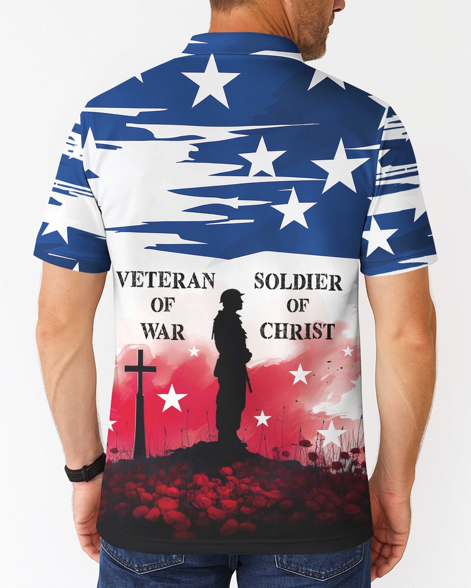 Veteran Of War All Over Print Polo - Image 4