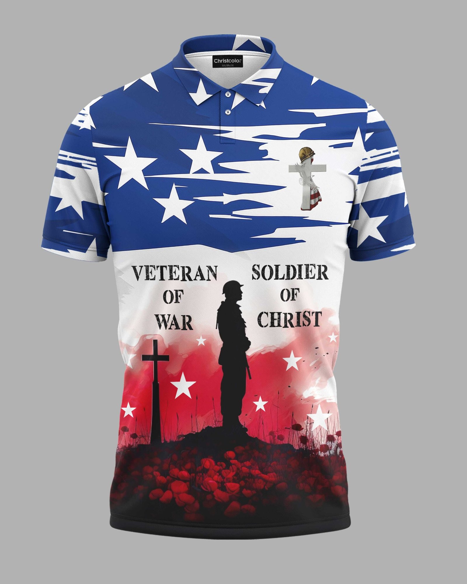 Veteran Of War All Over Print Polo - Image 5
